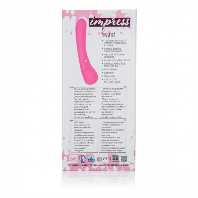 Розовый вибромассажер Impress Wand - 12 см., California Exotic Novelties Розовый вибромассажер Impress Wand - 12 см., California Exotic Novelties