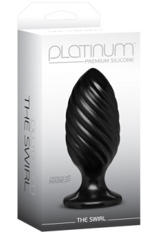 Чёрная анальная пробка Platinum Premium Silicone The Swirl  - 12,7 см., Doc Johnson