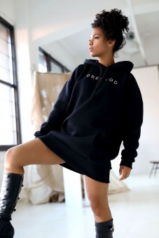 Платье-худи oversize с капюшоном