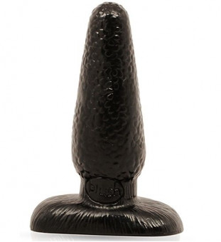 Чёрная анальная пробка с негладкой поверхностью Jet The Plug - 12,7 см., Blush Novelties