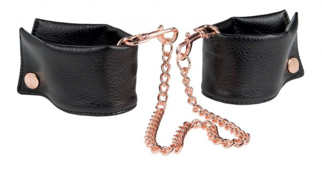 Черные мягкие наручники Entice French Cuffs с цепью, California Exotic Novelties