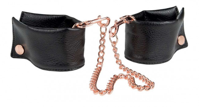 Черные мягкие наручники Entice French Cuffs с цепью, California Exotic Novelties