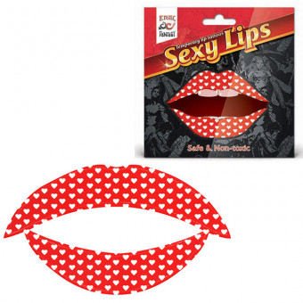 Lip Tattoo Белое сердце, Erotic Fantasy Lip Tattoo Белое сердце, Erotic Fantasy