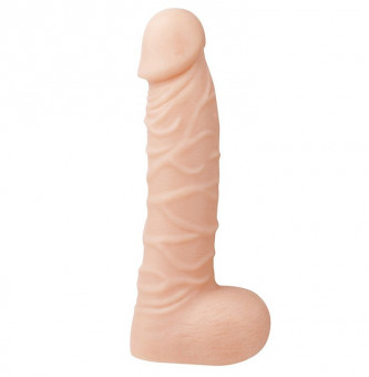 Телесный фаллоимитатор с богатым рельефом поверхности XSKIN 7 PVC DONG - 18 см., Dream Toys