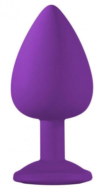Большая фиолетовая анальная пробка Emotions Cutie Large с прозрачным кристаллом - 10 см., Lola toys Большая фиолетовая анальная пробка Emotions Cutie Large с прозрачным кристаллом - 10 см., Lola toys