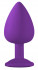 Большая фиолетовая анальная пробка Emotions Cutie Large с прозрачным кристаллом - 10 см., Lola toys Большая фиолетовая анальная пробка Emotions Cutie Large с прозрачным кристаллом - 10 см., Lola toys