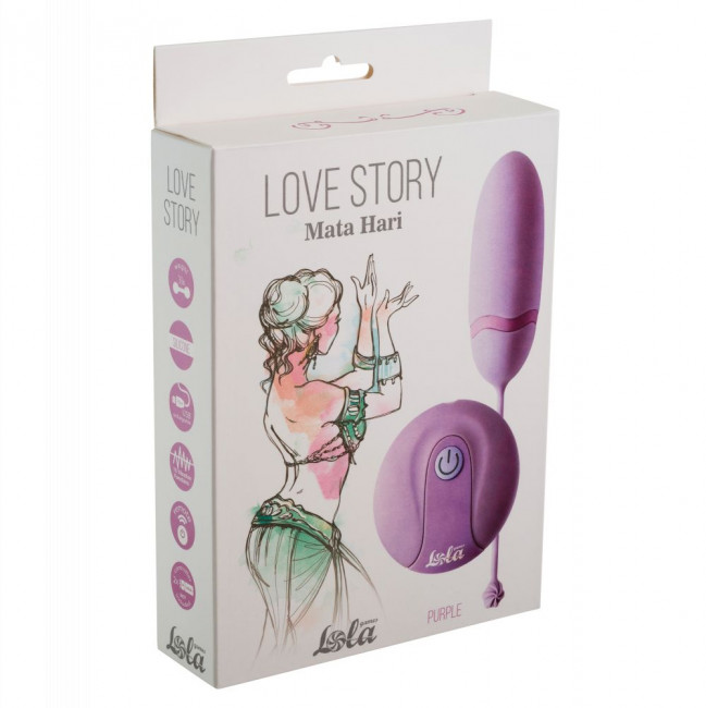 Сиреневое виброяйцо Mata Hari с пультом ДУ, Lola toys