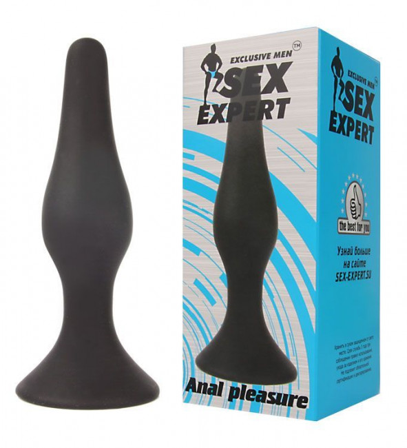 Чёрная анальная пробка Sex Expert - 11 см., Bior toys