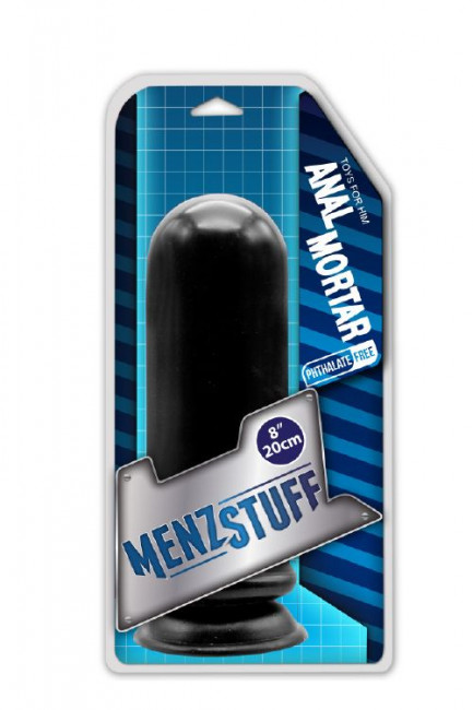 Чёрный анальный стимулятор-гигант MENZSTUFF ANAL MORTAR HUGE BUTT PLUG - 20 см., Dream Toys