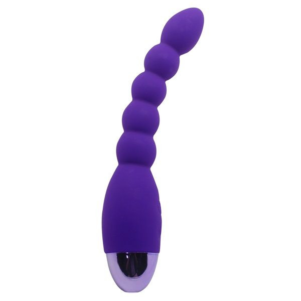 Фиолетовый анальный вибростимулятор Lovers Beads - 19 см. Фиолетовый анальный вибростимулятор Lovers Beads - 19 см.