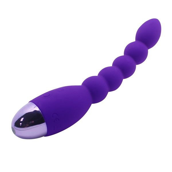 Фиолетовый анальный вибростимулятор Lovers Beads - 19 см. Фиолетовый анальный вибростимулятор Lovers Beads - 19 см.