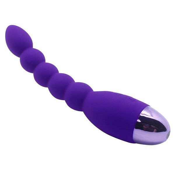 Фиолетовый анальный вибростимулятор Lovers Beads - 19 см. Фиолетовый анальный вибростимулятор Lovers Beads - 19 см.