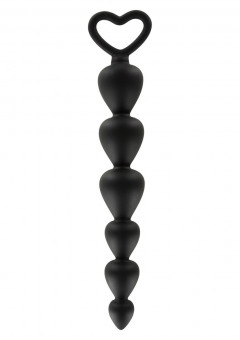 Чёрная анальная цепочка Bottom Beads - 17,8 см., Toy Joy