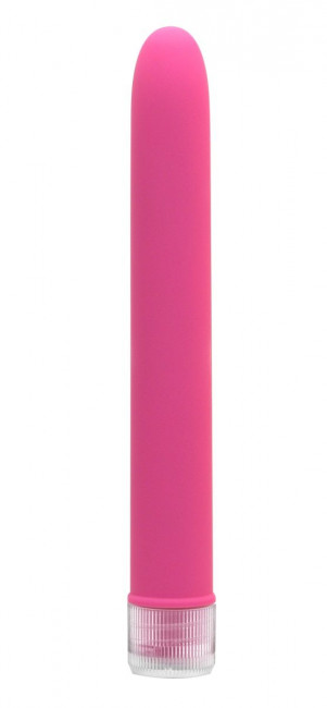Тонкий розовый классический вибратор Neon Luv Touch Slims - 14,6 см., Pipedream