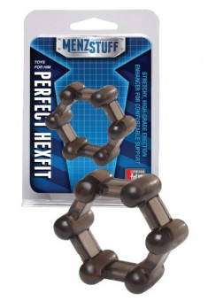 Чёрное эрекционное кольцо Perfect HexFit Smoke, Dream Toys
