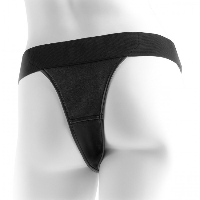 Черные виниловые женские трусики для страпона Crotchless Harness, Pipedream Черные виниловые женские трусики для страпона Crotchless Harness, Pipedream