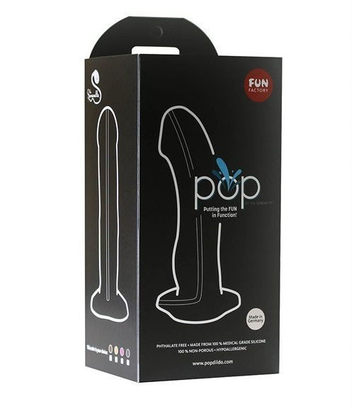 Серый фаллоимитатор с функцией семяизвержения Pop Dildo - 17,9 см., Fun Factory