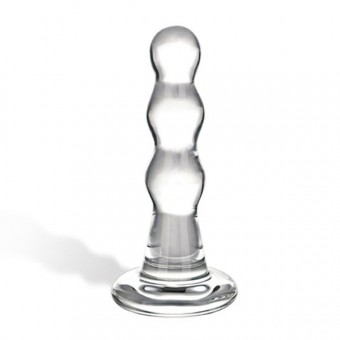 Блестящая прозрачная анальная елочка из стекла, 9 см, Glas