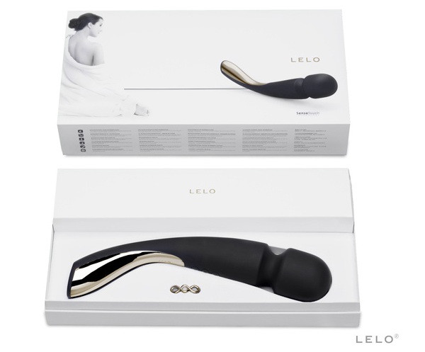 Большой профессиональный массажер Smart Wand Large черного цвета, Lelo