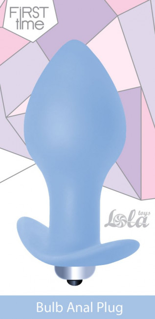 Голубая анальная пробка с вибрацией Bulb Anal Plug - 10 см., Lola toys Голубая анальная пробка с вибрацией Bulb Anal Plug - 10 см., Lola toys
