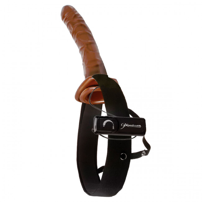 Страпон шоколадного цвета с вибрацией Chocolate Dream Vibrating Hollow - 25 см., Pipedream Страпон шоколадного цвета с вибрацией Chocolate Dream Vibrating Hollow - 25 см., Pipedream