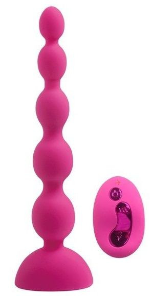 Розовый анальный вибростимулятор Anal Beads L с пультом ДУ - 21,5 см. Розовый анальный вибростимулятор Anal Beads L с пультом ДУ - 21,5 см.