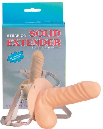 Универсальный поясной страпон на эластичных ремешках Solid Extender - 15,5 см., Seven Creations Универсальный поясной страпон на эластичных ремешках Solid Extender - 15,5 см., Seven Creations