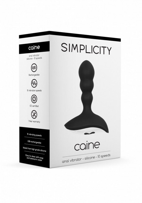 Чёрный анальный вибростимулятор Cain Anal Vibrator, Shots Media BV