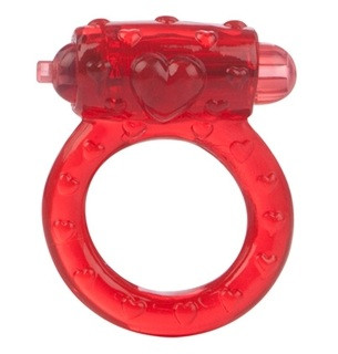 Красное эрекционное кольцо на пенис с вибрацией LOVE STUFF, California Exotic Novelties
