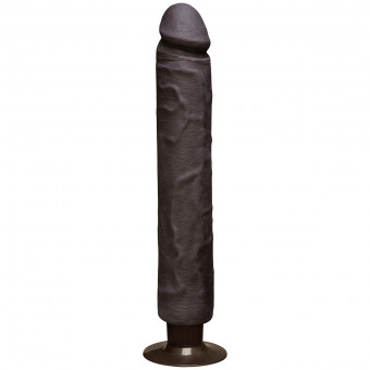 Коричневый вибратор The Realistic Cock ULTRASKYN Without Balls Vibrating 12” - 33,5 см., Doc Johnson
