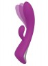 Фиолетовый вибратор с клиторальным отростком ROCKING BUNNY, Dream Toys