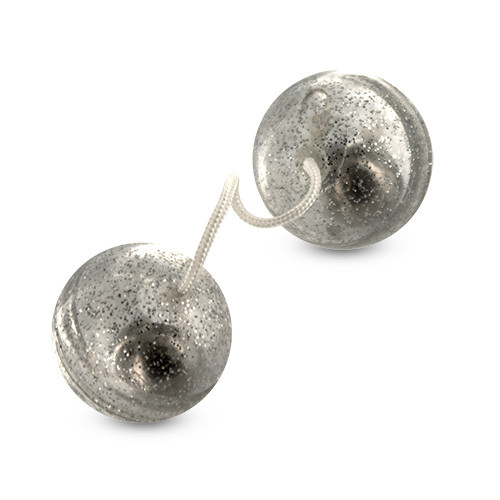Вагинальные шарики с блёстками SILVER MAGIC BALLS, Toyz4lovers