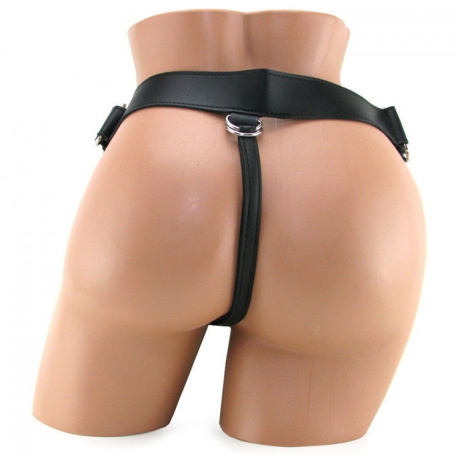 Красный женский страпон с вибрацией 8" Vibrating Silicone Ribbed Strap-on - 21,6 см., Pipedream