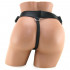 Красный женский страпон с вибрацией 8" Vibrating Silicone Ribbed Strap-on - 21,6 см., Pipedream