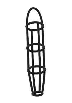 Чёрная насадка-клетка на пенис Cockcage with ball strap №30 , Shots Media BV