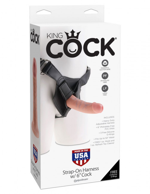 Телесный страпон Strap-on Harness Cock - 15,2 см., Pipedream