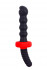 Чёрный двусторонний вибромассажер для анальной стимуляции MENZSTUFF ASS DAGGER KNOTTED - 30 см., Dream Toys