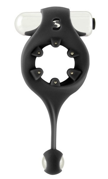 Чёрное эрекционное виброкольцо c шариком и магнитами Vibrating Endless Cockring Magnet, Shots Media BV Чёрное эрекционное виброкольцо c шариком и магнитами Vibrating Endless Cockring Magnet, Shots Media BV
