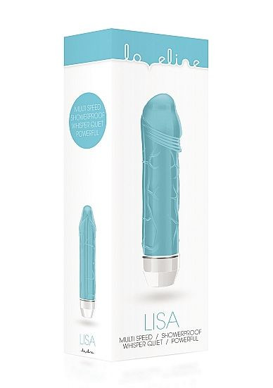 Бирюзовый фаллический вибратор Lisa - 14,7 см., Shots Media BV Бирюзовый фаллический вибратор Lisa - 14,7 см., Shots Media BV