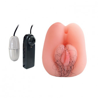 Вибровагина Erowoman телесного цвета с волосиками, Bior toys