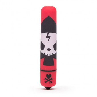 Красная вибропуля с принтом MINI BULLET VIBRATOR ACE, Tokidoki