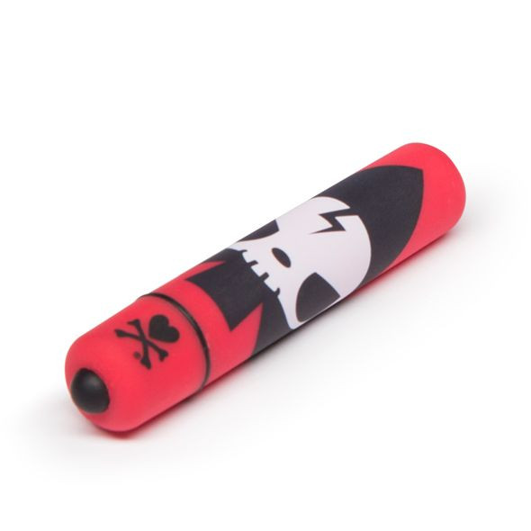 Красная вибропуля с принтом MINI BULLET VIBRATOR ACE, Tokidoki