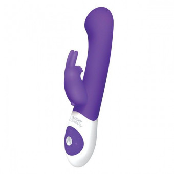 Фиолетовый стимулятор G-точки с клиторальным отростком The G-spot Rabbit - 22 см., The Rabbit Company