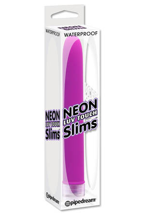 Фиолетовый вибратор Neon Slim из супер-мягкого материала, Pipedream