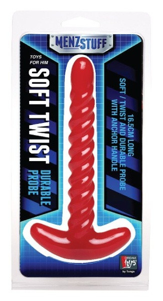 Красный анальный стимулятор Soft Twist Durable Probe - 16,5 см., Dream Toys