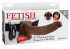 Коричневый фаллопротез с вибрацией 9" Vibrating Hollow Strap-On with Balls - 24 см., Pipedream