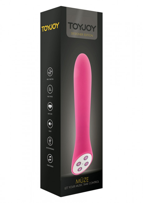 Розовый вибратор Muze Sound Sensitive Pink - 23 см., Toy Joy