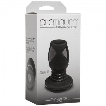 Чёрная анальная пробка с отверстием Platinum The Stretch Small - 8,6 см., Doc Johnson