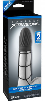 Чёрная насадка Silicone Gladiator Extension - 14 см., Pipedream