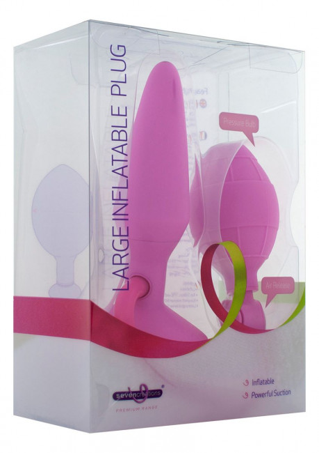 Розовый анальный расширитель LARGE INFLATABLE PLUG - 15 см., Seven Creations Розовый анальный расширитель LARGE INFLATABLE PLUG - 15 см., Seven Creations